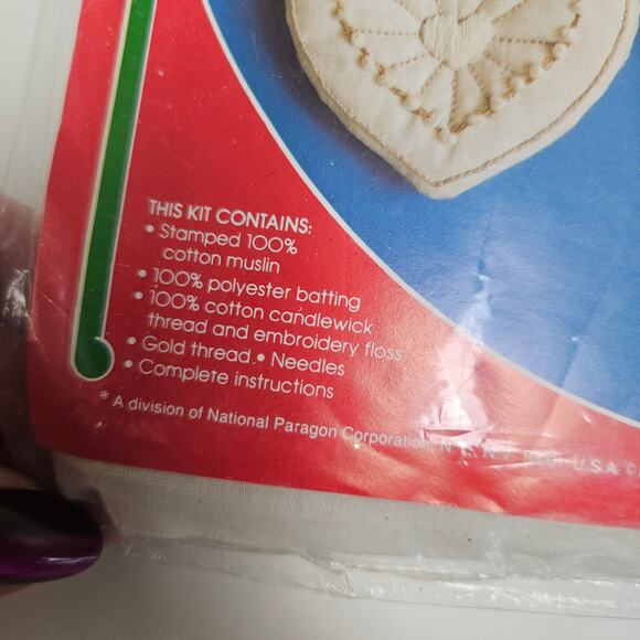 NEW Vintage 1983 Paragon Needlecraft Candlewick 6pc Ornament Kit 6910 Quilted - Picture 3 of 5